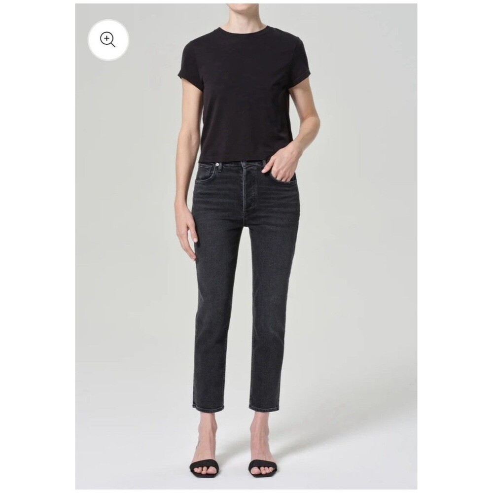 Agolde Riley High Rise Straight Crop Jeans Panoramic 26